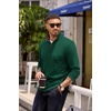 COOFANDY Mens Quarter Zip Pullover Contrast Collar Corduroy Sweatshirt | Contrast Collar Pullover, Mock Neck Sweatshirt, Soft Corduroy Pullover, Relaxed Fit For Casual Work, Travel And Daily Wear.(Ever Green)