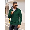 COOFANDY Mens Quarter Zip Pullover Contrast Collar Corduroy Sweatshirt | Contrast Collar Pullover, Mock Neck Sweatshirt, Soft Corduroy Pullover, Relaxed Fit For Casual Work, Travel And Daily Wear.(Ever Green)