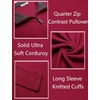 COOFANDY Mens Quarter Zip Pullover Contrast Collar Corduroy Sweatshirt | Contrast Collar Pullover, Mock Neck Sweatshirt, Soft Corduroy Pullover, Relaxed Fit For Casual Work, Travel And Daily Wear.(Red)