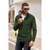 COOFANDY Mens Quarter Zip Pullover Contrast Collar Corduroy Sweatshirt | Contrast Collar Pullover, Mock Neck Sweatshirt, Soft Corduroy Pullover, Relaxed Fit For Casual Work, Travel And Daily Wear.(Army Green)