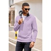 COOFANDY Mens Quarter Zip Pullover Contrast Collar Corduroy Sweatshirt | Contrast Collar Pullover, Mock Neck Sweatshirt, Soft Corduroy Pullover, Relaxed Fit For Casual Work, Travel And Daily Wear.(Purple)