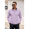 COOFANDY Mens Quarter Zip Pullover Contrast Collar Corduroy Sweatshirt | Contrast Collar Pullover, Mock Neck Sweatshirt, Soft Corduroy Pullover, Relaxed Fit For Casual Work, Travel And Daily Wear.(Purple)