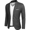 COOFANDY Men’s Blazer Casual Sport Coats Slim Fit Lightweight Sports Jacket | One Button Suit Jacket,Linen Blazer,Plaid Blazer, Shoulder Pads(Black)