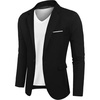 COOFANDY Men’s Blazer Casual Sport Coats Slim Fit Lightweight Sports Jacket | One Button Suit Jacket,Linen Blazer,Plaid Blazer, Shoulder Pads(Dark Black)