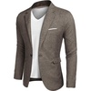 COOFANDY Men’s Blazer Casual Sport Coats Slim Fit Lightweight Sports Jacket | One Button Suit Jacket,Linen Blazer,Plaid Blazer, Shoulder Pads(Khaki)
