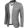 COOFANDY Men’s Blazer Casual Sport Coats Slim Fit Lightweight Sports Jacket | One Button Suit Jacket,Linen Blazer,Plaid Blazer, Shoulder Pads(Linen Gray)