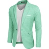 COOFANDY Men’s Blazer Casual Sport Coats Slim Fit Lightweight Sports Jacket | One Button Suit Jacket,Linen Blazer,Plaid Blazer, Shoulder Pads(Mint Green)