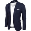 COOFANDY Men’s Blazer Casual Sport Coats Slim Fit Lightweight Sports Jacket | One Button Suit Jacket,Linen Blazer,Plaid Blazer, Shoulder Pads(Navy Blue)