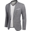 COOFANDY Men’s Blazer Casual Sport Coats Slim Fit Lightweight Sports Jacket | One Button Suit Jacket,Linen Blazer,Plaid Blazer, Shoulder Pads(Plaid Blazer – Dark Gray)