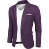 COOFANDY Men’s Blazer Casual Sport Coats Slim Fit Lightweight Sports Jacket | One Button Suit Jacket,Linen Blazer,Plaid Blazer, Shoulder Pads(Purple)