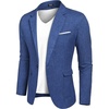 COOFANDY Men’s Blazer Casual Sport Coats Slim Fit Lightweight Sports Jacket | One Button Suit Jacket,Linen Blazer,Plaid Blazer, Shoulder Pads(Royal Blue)