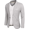 COOFANDY Men’s Blazer Casual Sport Coats Slim Fit Lightweight Sports Jacket | One Button Suit Jacket,Linen Blazer,Plaid Blazer, Shoulder Pads(Sky Grey)