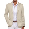 COOFANDY Mens Casual Blazer Lightweight Sport Coat Linen Blazer Suit Jacket | 2 Button Mens Blazer, Smooth and Comfortable, Structured feel, Natural texture,Breathable and Lightweight for All Year Wear(Light Khaki)