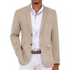 COOFANDY Mens Casual Blazer Lightweight Sport Coat Linen Blazer Suit Jacket | 2 Button Mens Blazer, Smooth and Comfortable, Structured feel, Natural texture,Breathable and Lightweight for All Year Wear(Khaki)