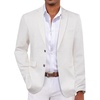 COOFANDY Mens Casual Blazer Lightweight Sport Coat Linen Blazer Suit Jacket | 2 Button Mens Blazer, Smooth and Comfortable, Structured feel, Natural texture,Breathable and Lightweight for All Year Wear(White)