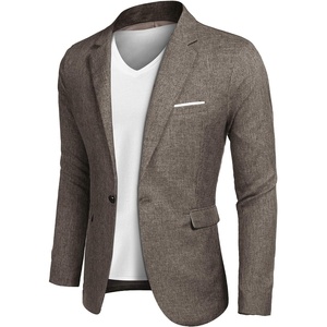 COOFANDY Men’s Blazer Casual Sport Coats Slim Fit Lightweight Sports Jacket | One Button Suit Jacket,Linen Blazer,Plaid Blazer, Shoulder Pads(Khaki)