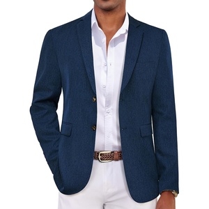 COOFANDY Mens Casual Blazer Lightweight Sport Coat Linen Blazer Suit Jacket | 2 Button Mens Blazer, Smooth and Comfortable, Structured feel, Natural texture,Breathable and Lightweight for All Year Wear(Dark Blue)