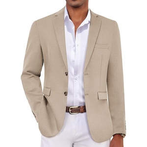 COOFANDY Mens Casual Blazer Lightweight Sport Coat Linen Blazer Suit Jacket | 2 Button Mens Blazer, Smooth and Comfortable, Structured feel, Natural texture,Breathable and Lightweight for All Year Wear(Khaki)