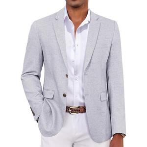COOFANDY Mens Casual Blazer Lightweight Sport Coat Linen Blazer Suit Jacket | 2 Button Mens Blazer, Smooth and Comfortable, Structured feel, Natural texture,Breathable and Lightweight for All Year Wear(Grey)