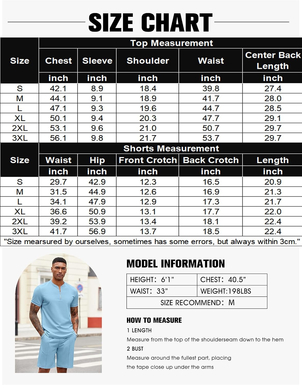 image:imageCOOFANDY Mens 2 Piece Set Short Sleeve Polo Shirt and Shorts Summer Suits Short Sleeve 14 Zip Polo Top Drawstring Shorts Pockets Sportwear Casual Fashion Vacation Beach Travel StreetwearLight Blue