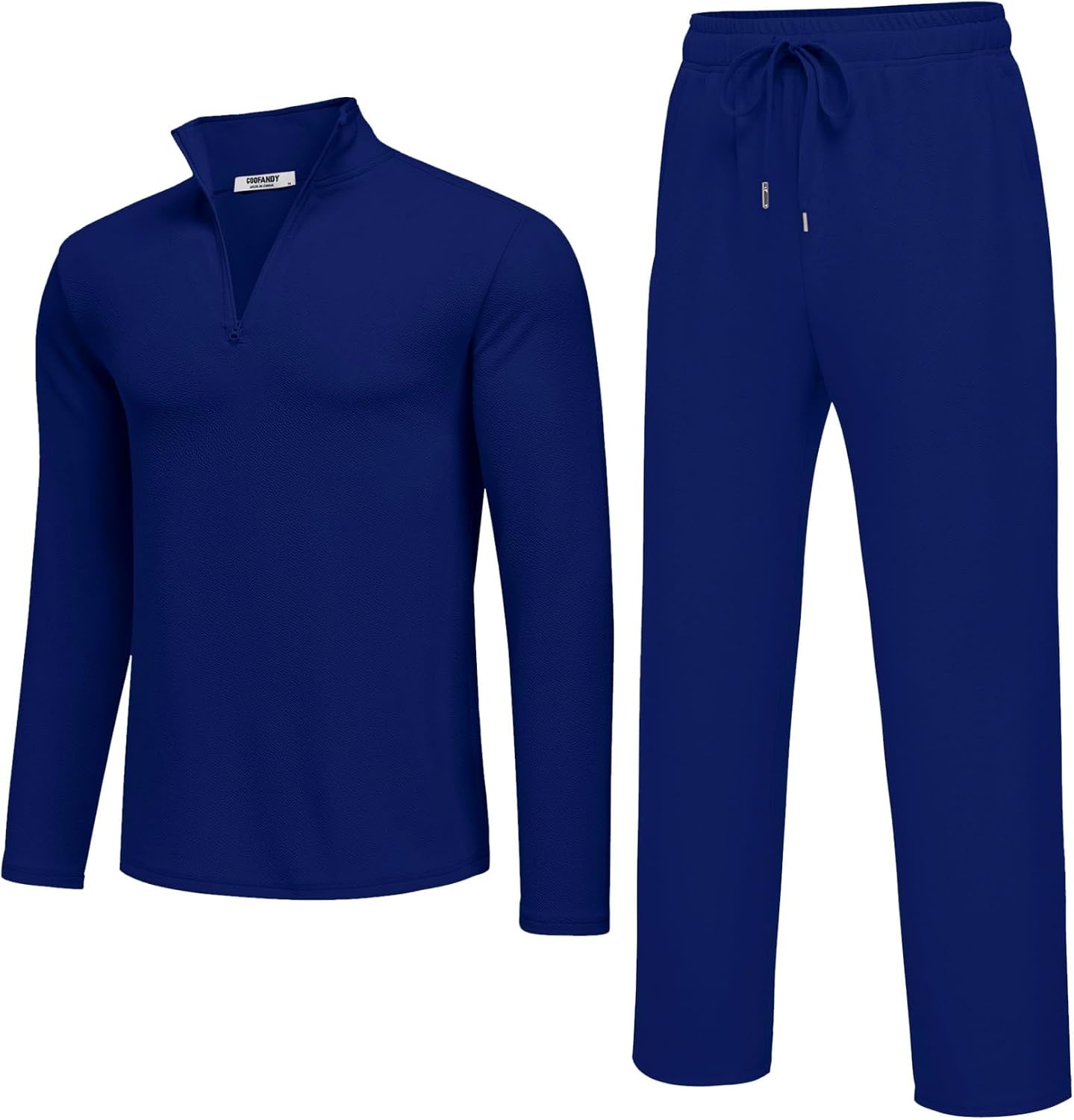 image:imageCOOFANDY Mens Track suit 2 Piece Athletic Sweatsuit Casual Sport Outfit Set Mens Athletic Running Jogging Outfits Antipilling and Soft fabric Flexible and Comfort Doublesided slant PocketsDenim Blue