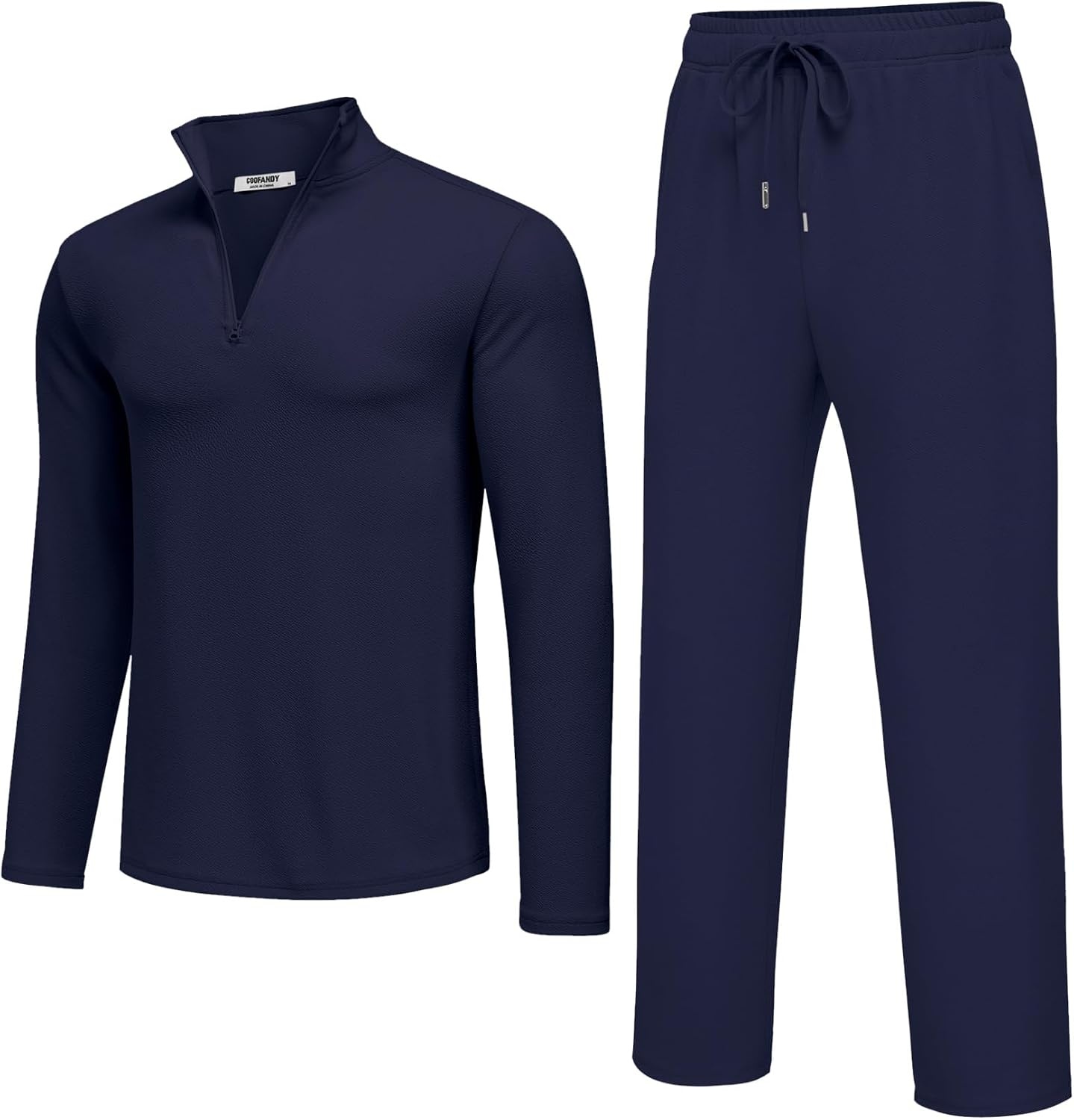 image:imageCOOFANDY Mens Track suit 2 Piece Athletic Sweatsuit Casual Sport Outfit Set Mens Athletic Running Jogging Outfits Antipilling and Soft fabric Flexible and Comfort Doublesided slant PocketsNavy Blue
