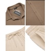 COOFANDY Men’s 2 Piece Outfit Casual Short Sleeve Button Down Shirt Beach Summer Loose Pant Sets(Brown Khaki)