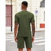 COOFANDY Men’s 2 Piece Set Short Sleeve Polo Shirt and Shorts Summer Suits | Short Sleeve 1/4 Zip Polo Top, Drawstring Shorts, Pockets, Sportwear, Casual, Fashion, Vacation, Beach, Travel, Streetwear(Army Green)