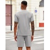 COOFANDY Men’s 2 Piece Set Short Sleeve Polo Shirt and Shorts Summer Suits | Short Sleeve 1/4 Zip Polo Top, Drawstring Shorts, Pockets, Sportwear, Casual, Fashion, Vacation, Beach, Travel, Streetwear(Light Grey)