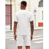 COOFANDY Men’s 2 Piece Set Short Sleeve Polo Shirt and Shorts Summer Suits | Short Sleeve 1/4 Zip Polo Top, Drawstring Shorts, Pockets, Sportwear, Casual, Fashion, Vacation, Beach, Travel, Streetwear(White)