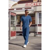 COOFANDY Men’s 2 Pieces Outfits Casual Quarter Zip Polo Shirt and Jogging Pants Summer Tracksuits Set(Dark Blue)