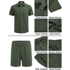 COOFANDY Men’s 2 Pieces Outfits Waffle Knit Polo Shirt and Shorts Set | Short Set, Matching Set, Clothing Sets, Casual, Athletic Jogging Summer Tracksuit with Pockets, Vacation, Outfits(Army Green)