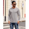 COOFANDY Mens Henley Shirts Long Sleeve Casual T-Shirt Button Basic Tees | Mens long sleeve shirts with henley neck design for fashion men perfect for spring/fall/winter daily casual commute gathering(Light Grey)