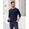 COOFANDY Mens Henley Shirts Long Sleeve Casual T-Shirt Button Basic Tees | Mens long sleeve shirts with henley neck design for fashion men perfect for spring/fall/winter daily casual commute gathering(Navy Blue)