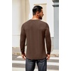 COOFANDY Mens Henley Shirts Long Sleeve Casual T-Shirt Button Basic Tees | Mens long sleeve shirts with henley neck design for fashion men perfect for spring/fall/winter daily casual commute gathering(Brown)