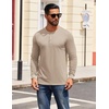 COOFANDY Mens Henley Shirts Long Sleeve Casual T-Shirt Button Basic Tees | Mens long sleeve shirts with henley neck design for fashion men perfect for spring/fall/winter daily casual commute gathering(Khaki)
