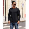 COOFANDY Mens Henley Shirts Long Sleeve Casual T-Shirt Button Basic Tees | Mens long sleeve shirts with henley neck design for fashion men perfect for spring/fall/winter daily casual commute gathering(Black)