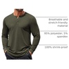 COOFANDY Mens Henley Shirts Long Sleeve Casual T-Shirt Button Basic Tees | Mens long sleeve shirts with henley neck design for fashion men perfect for spring/fall/winter daily casual commute gathering(Olive Green)
