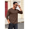 COOFANDY Mens Henley Shirts Long Sleeve Casual T-Shirt Button Basic Tees | Mens long sleeve shirts with henley neck design for fashion men perfect for spring/fall/winter daily casual commute gathering(Brown)