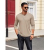 COOFANDY Mens Henley Shirts Long Sleeve Casual T-Shirt Button Basic Tees | Mens long sleeve shirts with henley neck design for fashion men perfect for spring/fall/winter daily casual commute gathering(Khaki)