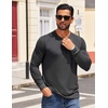 COOFANDY Mens Henley Shirts Long Sleeve Casual T-Shirt Button Basic Tees | Mens long sleeve shirts with henley neck design for fashion men perfect for spring/fall/winter daily casual commute gathering(Dark Drey)