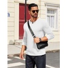 COOFANDY Mens Henley Shirts Long Sleeve Casual T-Shirt Button Basic Tees | Mens long sleeve shirts with henley neck design for fashion men perfect for spring/fall/winter daily casual commute gathering(White)