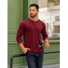 COOFANDY Mens Henley Shirts Long Sleeve Casual T-Shirt Button Basic Tees | Mens long sleeve shirts with henley neck design for fashion men perfect for spring/fall/winter daily casual commute gathering(Wine Red)