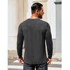 COOFANDY Mens Henley Shirts Long Sleeve Casual T-Shirt Button Basic Tees | Mens long sleeve shirts with henley neck design for fashion men perfect for spring/fall/winter daily casual commute gathering(Dark Drey)