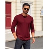 COOFANDY Mens Henley Shirts Long Sleeve Casual T-Shirt Button Basic Tees | Mens long sleeve shirts with henley neck design for fashion men perfect for spring/fall/winter daily casual commute gathering(Wine Red)