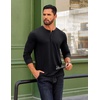 COOFANDY Mens Henley Shirts Long Sleeve Casual T-Shirt Button Basic Tees | Mens long sleeve shirts with henley neck design for fashion men perfect for spring/fall/winter daily casual commute gathering(Black)