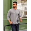 COOFANDY Mens Henley Shirts Long Sleeve Casual T-Shirt Button Basic Tees | Mens long sleeve shirts with henley neck design for fashion men perfect for spring/fall/winter daily casual commute gathering(Light Grey)