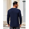 COOFANDY Mens Henley Shirts Long Sleeve Casual T-Shirt Button Basic Tees | Mens long sleeve shirts with henley neck design for fashion men perfect for spring/fall/winter daily casual commute gathering(Navy Blue)