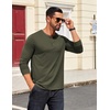 COOFANDY Mens Henley Shirts Long Sleeve Casual T-Shirt Button Basic Tees | Mens long sleeve shirts with henley neck design for fashion men perfect for spring/fall/winter daily casual commute gathering(Olive Green)