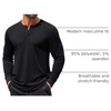 COOFANDY Mens Henley Shirts Long Sleeve Casual T-Shirt Button Basic Tees | Mens long sleeve shirts with henley neck design for fashion men perfect for spring/fall/winter daily casual commute gathering(Black)